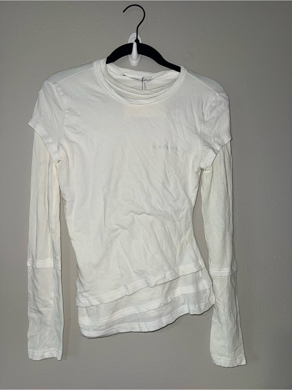 Alexanderwang layer long sleeve tee Medium White